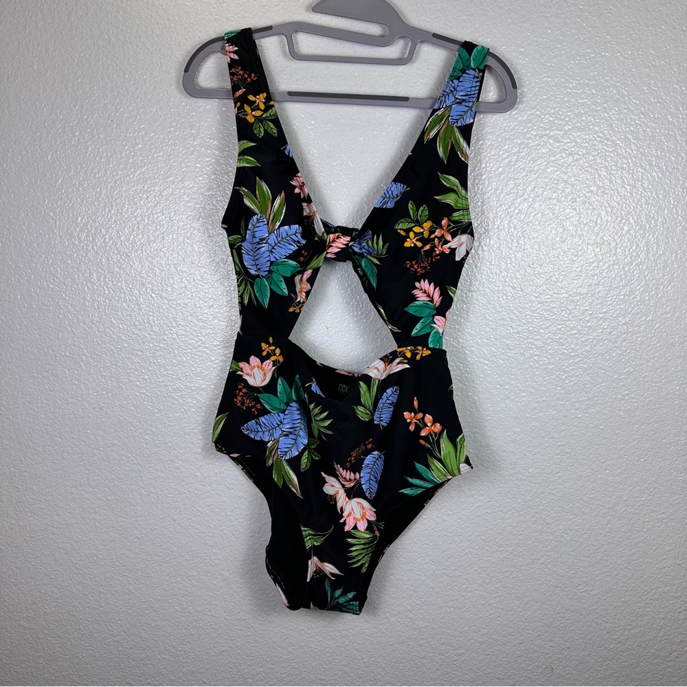 City Chic Izzy Tropical Foliage One-Piece
